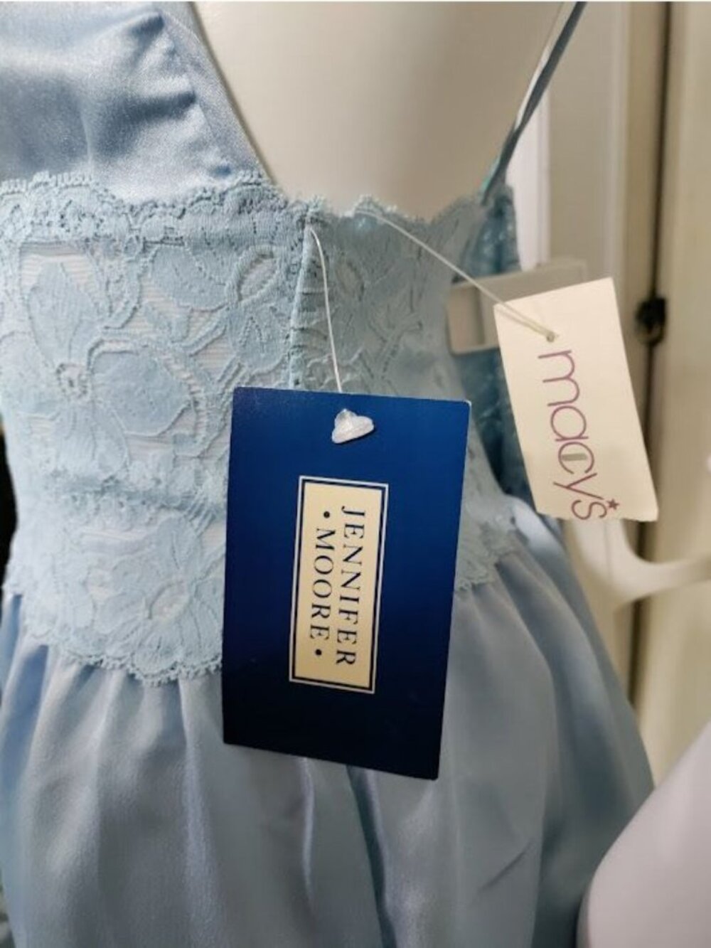 Vintage Jennifer Moore SZ M Lace Trim Whimsy Coquette Fairy Satin Gown NWT - Picture 5 of 10